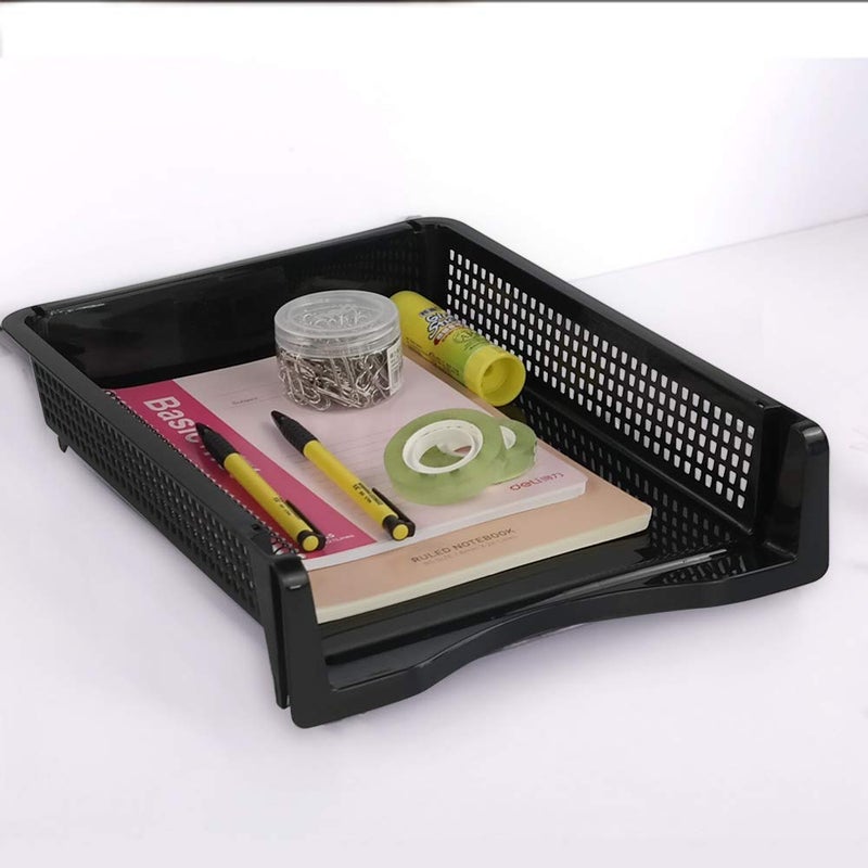 Ggbin 6 Tier Desktop A4 Paper Storage Tray, Stackable File Organizer Trays, Black - Image 4